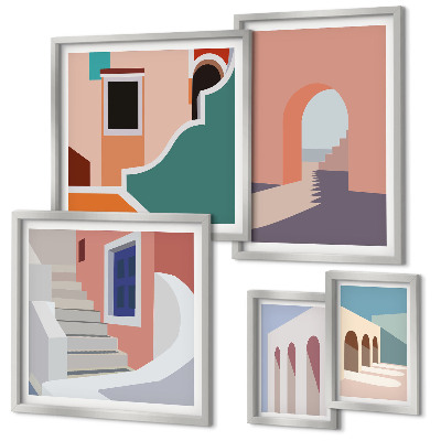 Galéria obrazov na stenu Pastelová architektonická grafika