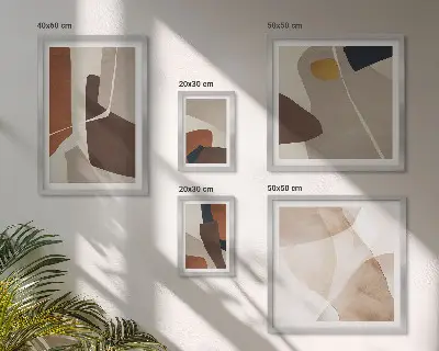 Abstraktné moderné tvary sada obrazov nad pohovku