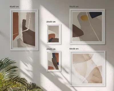 Abstraktné moderné tvary sada obrazov nad pohovku
