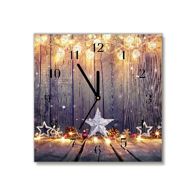 sklenené hodiny štvorec Vianočné svetlo Vianočné hviezdy Ozdoby
