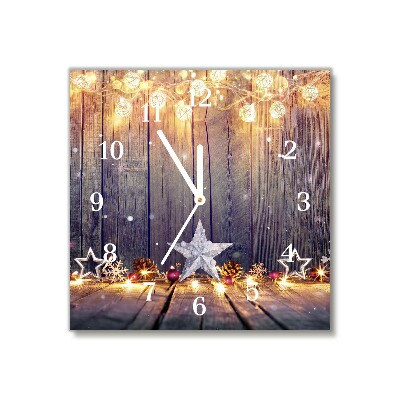sklenené hodiny štvorec Vianočné svetlo Vianočné hviezdy Ozdoby