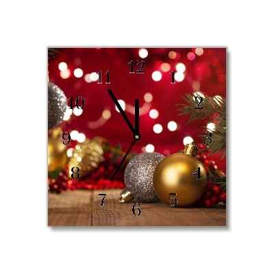 sklenené hodiny štvorec Vianočný stromček, ozdoby na vianočné ozdoby
