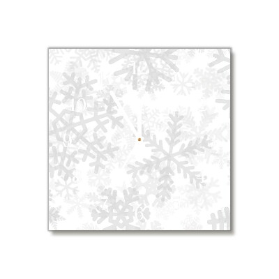 sklenené hodiny štvorec Zimné snehové vločky
