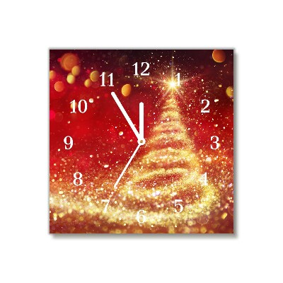 sklenené hodiny štvorec Abstraktný vianočný stromček