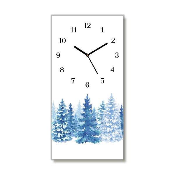 sklenené hodiny Vertikálne Vianočné stromčeky sneh zima
