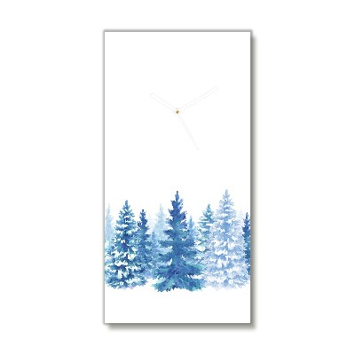 sklenené hodiny Vertikálne Vianočné stromčeky sneh zima