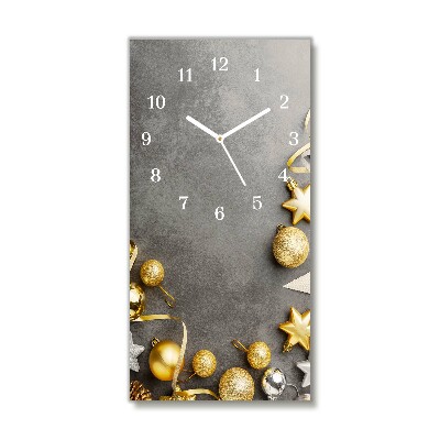 sklenené hodiny Vertikálne Zlaté hviezdy vianočné ozdoby