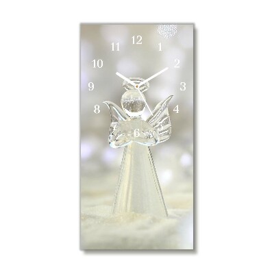 sklenené hodiny Vertikálne Svieži sklenený anjelský ornament