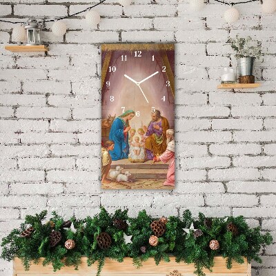 sklenené hodiny Vertikálne Ježiško vianočná stajňa