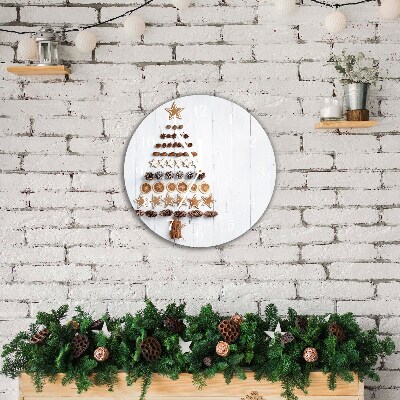 sklenené hodiny Okrúhly Ozdoby na vianočný stromček z perníkov
