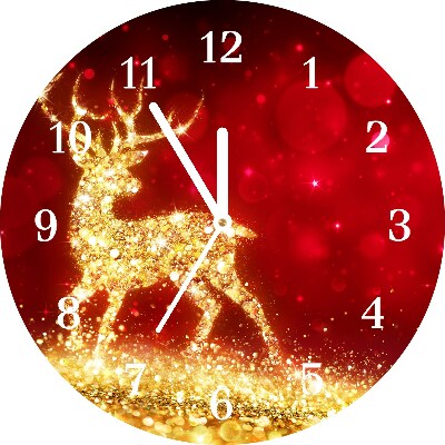 sklenené hodiny Okrúhly Zlatý sob. Vianočná dekorácia