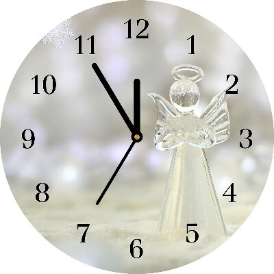 sklenené hodiny Okrúhly Svieži sklenený anjelský ornament