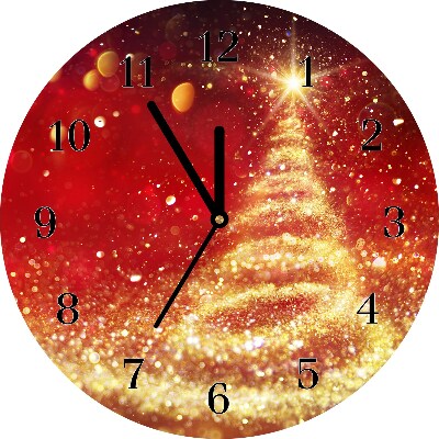sklenené hodiny Okrúhly Abstraktný vianočný stromček