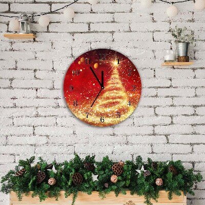 sklenené hodiny Okrúhly Abstraktný vianočný stromček