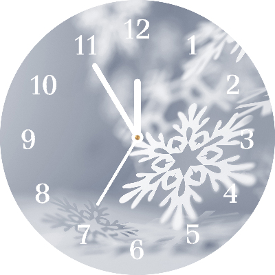 sklenené hodiny Okrúhly Snehová vločka.Vianočná dekorácia