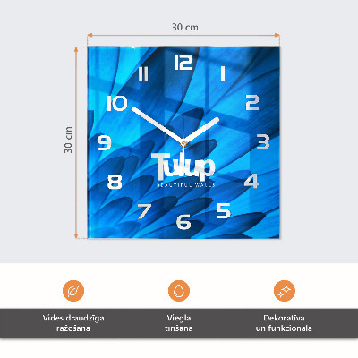 Štvorcové sklenené hodiny na stenu Kvet