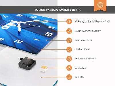 Nástenné hodiny sklenené štvorcové Hviezdy