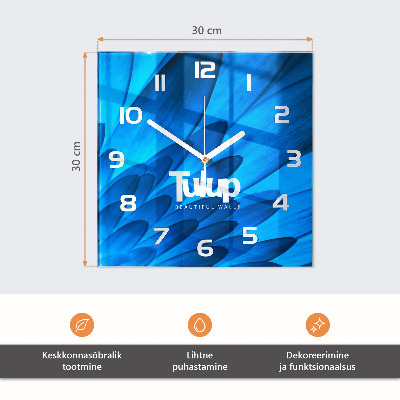 Hodiny s fotkou sklenené štvorcové Jahody