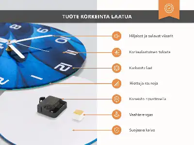 Okrúhle sklenené hodiny na stenu Orchidea