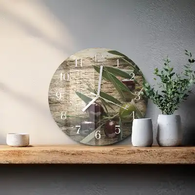 Nástenné hodiny sklenené okrúhle Olivy