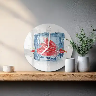 Okrúhle hodiny na stenu Čili so zmrzlinou