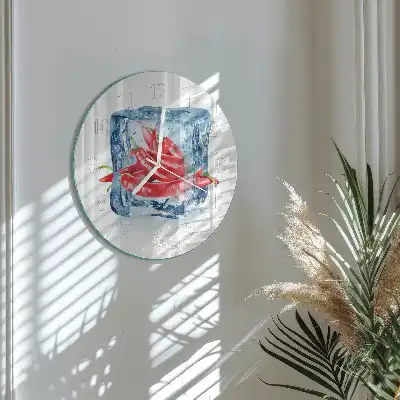 Okrúhle hodiny na stenu Čili so zmrzlinou