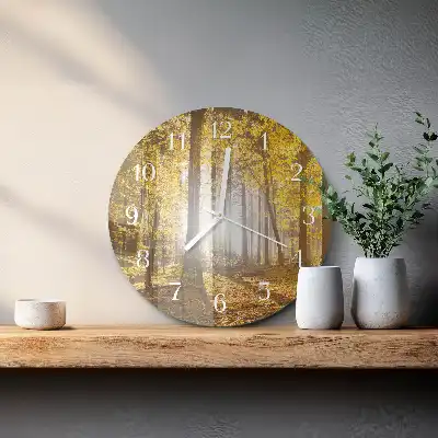 Okrúhle hodiny na stenu Jeseň v lese