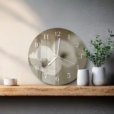 Okrúhle sklenené hodiny na stenu Mak