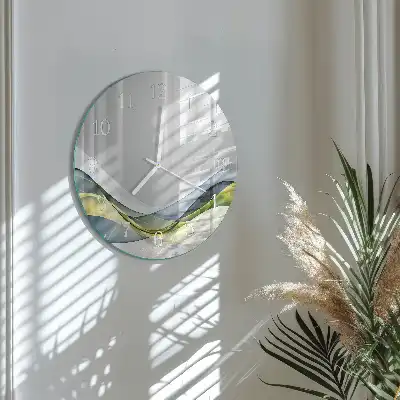Hodiny na skle okrúhle Abstrakcia