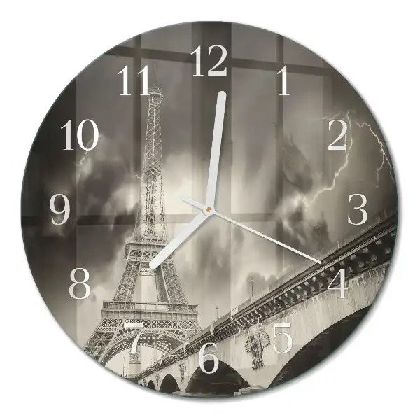 Hodiny na skle okrúhle Paríž