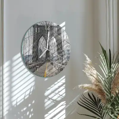 Hodiny s fotkou sklenené okrúhle Brooklynský most