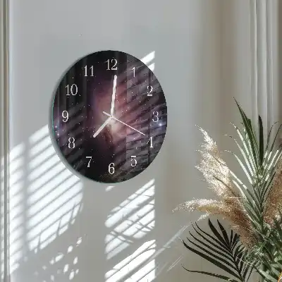 Okrúhle sklenené hodiny na stenu Kozmos
