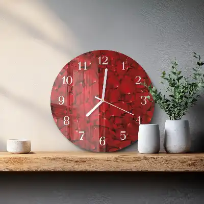 Okrúhle hodiny na stenu Okvetné lístky ruží