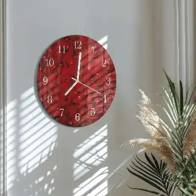 Okrúhle hodiny na stenu Okvetné lístky ruží