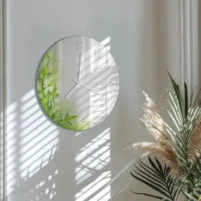Nástenné hodiny sklenené okrúhle Príroda