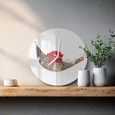 Okrúhle hodiny na stenu Ruža
