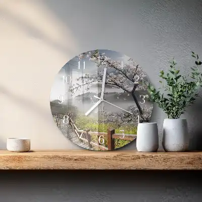 Hodiny s fotkou sklenené okrúhle Jar
