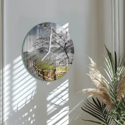 Hodiny s fotkou sklenené okrúhle Jar
