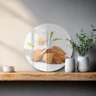 Okrúhle sklenené hodiny na stenu Mandle