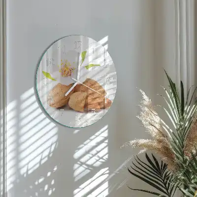 Okrúhle sklenené hodiny na stenu Mandle