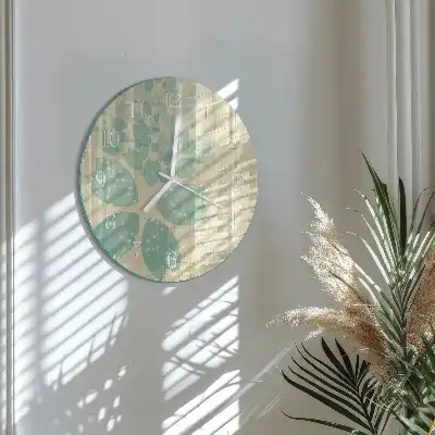 Hodiny na skle okrúhle Abstrakcia