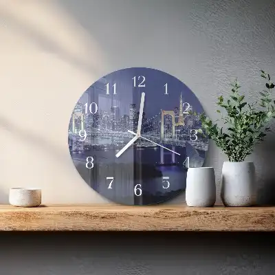 Hodiny s fotkou sklenené okrúhle Most