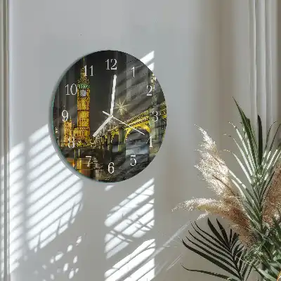 Nástenné hodiny sklenené okrúhle Londýn