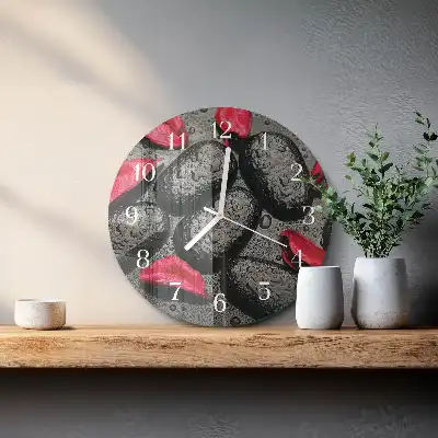 Okrúhle hodiny na stenu Kamene