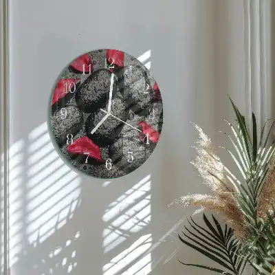 Okrúhle hodiny na stenu Kamene