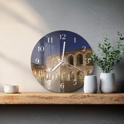 Nástenné hodiny sklenené okrúhle Nočné svetlo