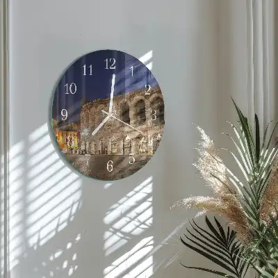 Nástenné hodiny sklenené okrúhle Nočné svetlo