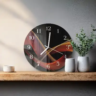 Okrúhle sklenené hodiny na stenu Abstrakcia