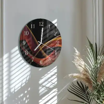 Okrúhle sklenené hodiny na stenu Abstrakcia