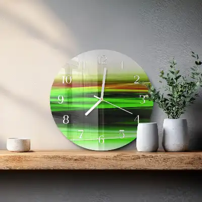 Okrúhle sklenené hodiny na stenu Abstrakcia